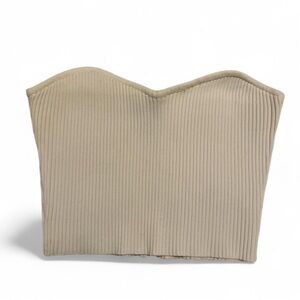 Forever 21 Off-White Ribbed Crop Top